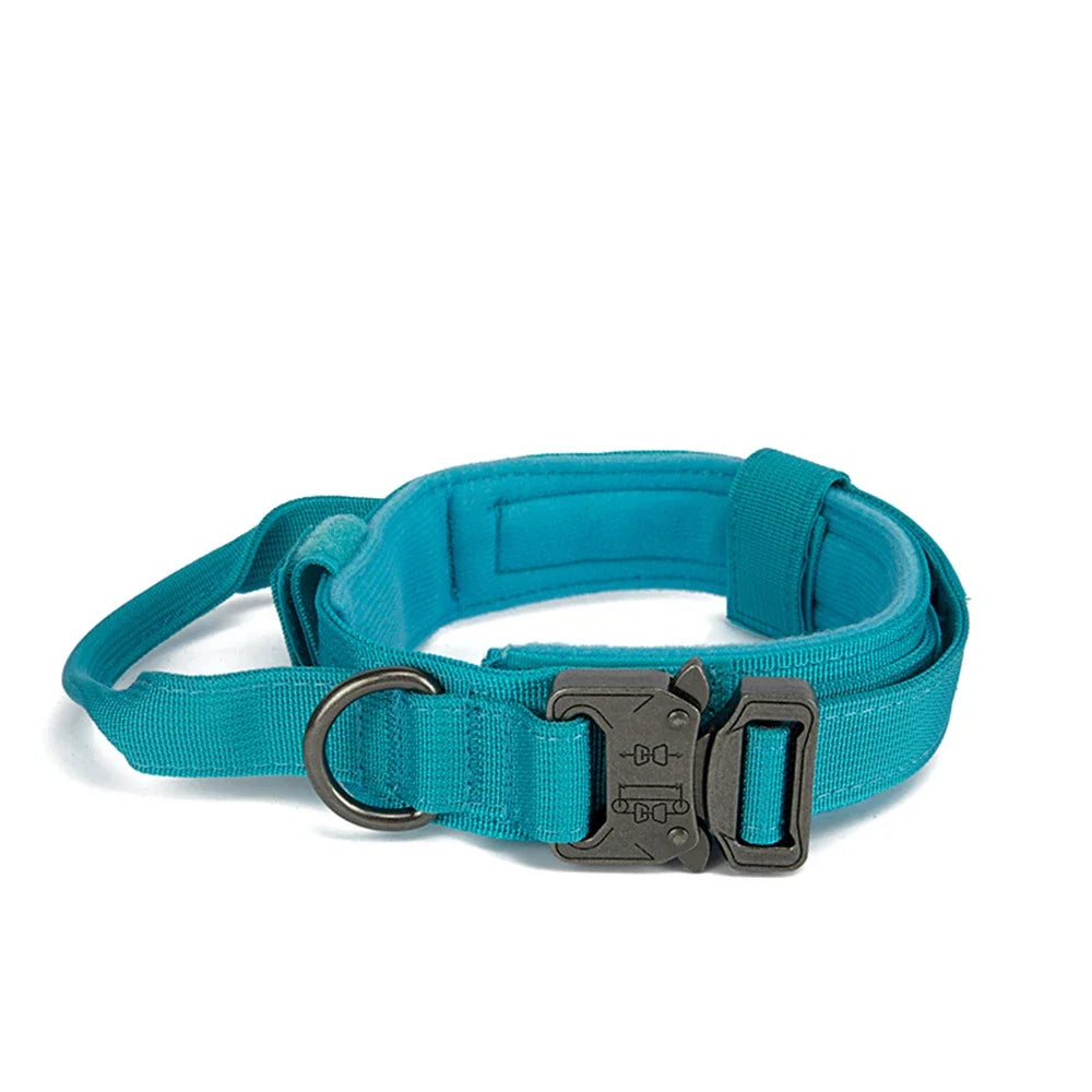 Tactical Nylon Dog Collar & Shock-Absorbing Bungee Leash Set