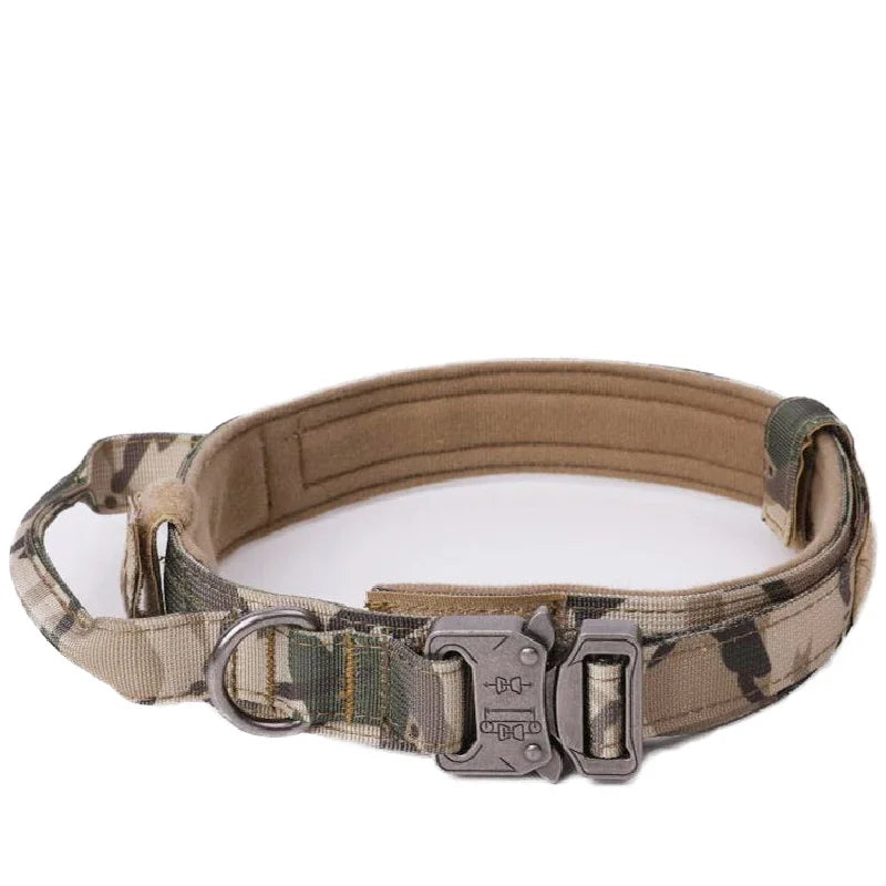Tactical Nylon Dog Collar & Shock-Absorbing Bungee Leash Set