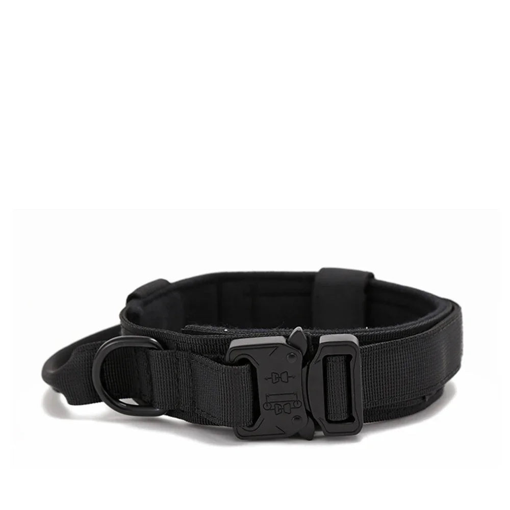 Tactical Nylon Dog Collar & Shock-Absorbing Bungee Leash Set
