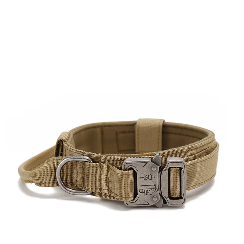 Tactical Nylon Dog Collar & Shock-Absorbing Bungee Leash Set